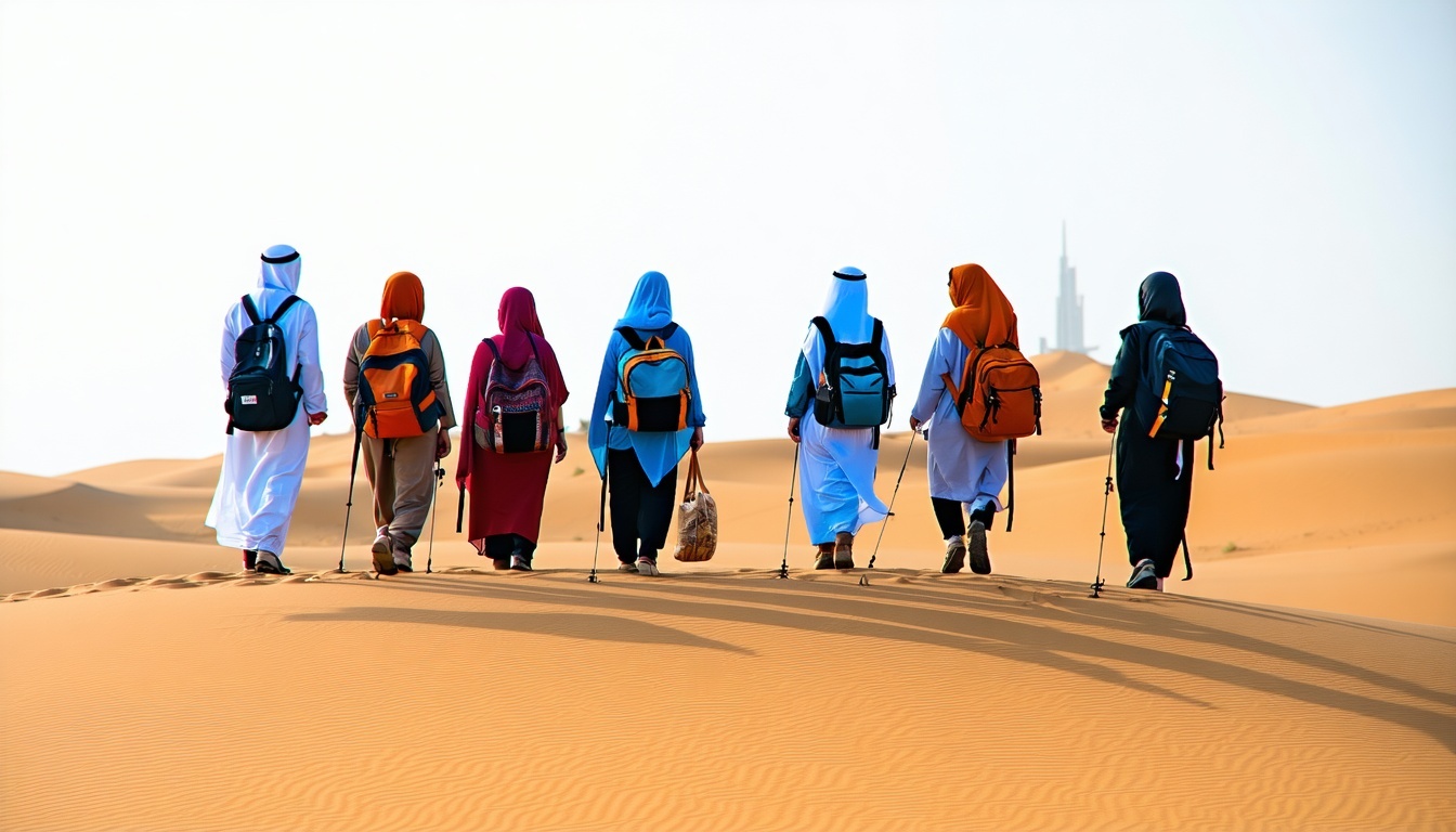 Guided group travel in Dubai desert